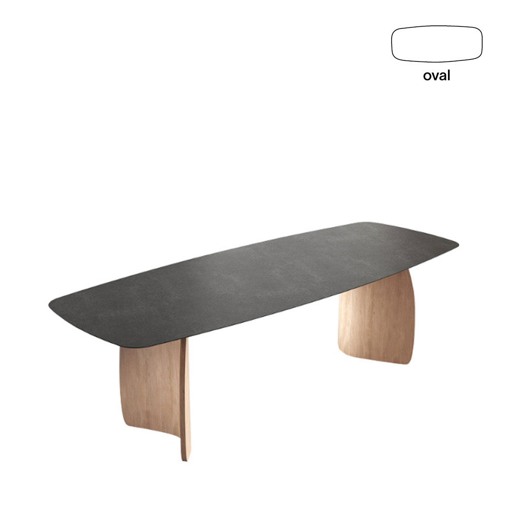 Dining table DOLMEN T0700 - ceramic &amp; oak