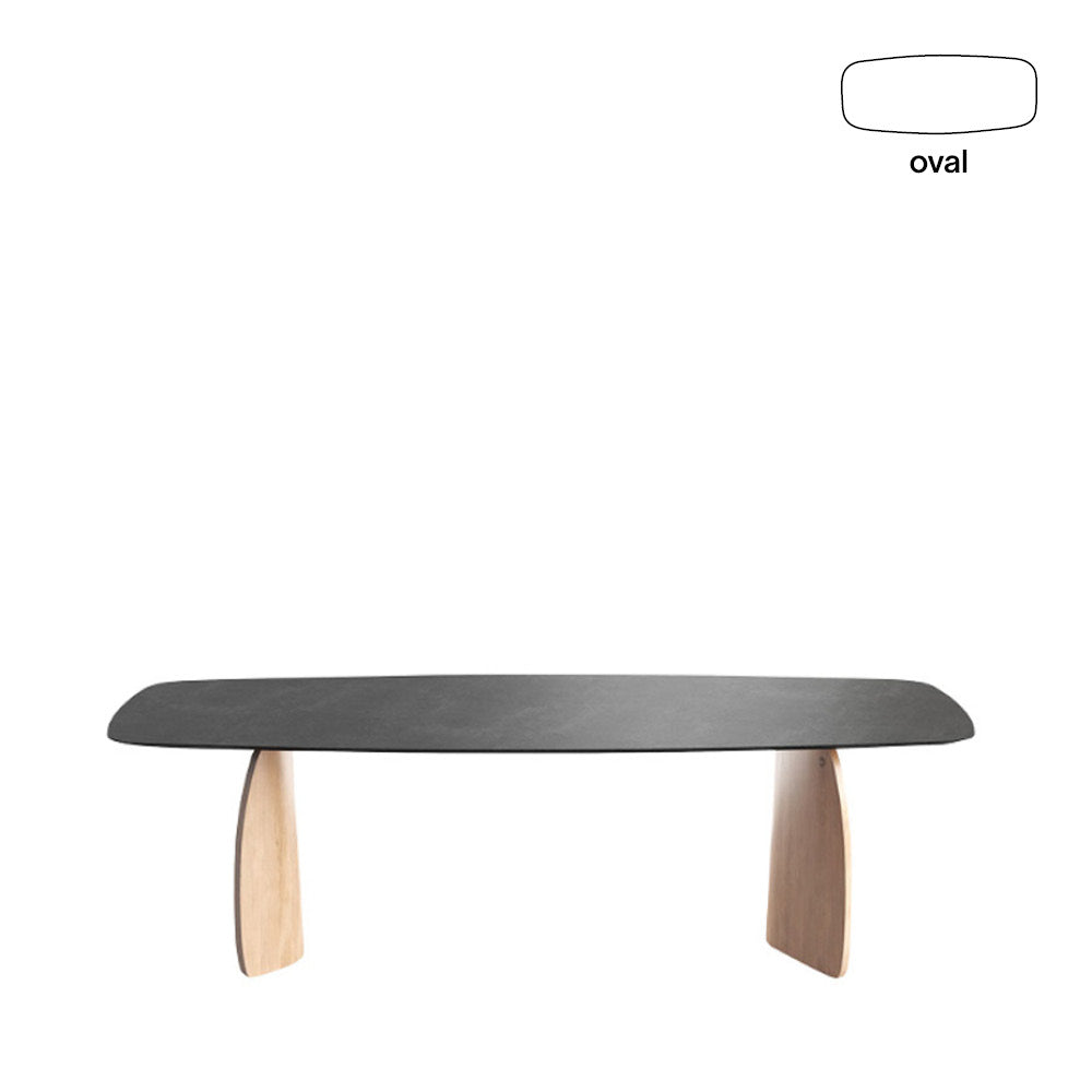 Dining table DOLMEN T0700 - ceramic &amp; oak